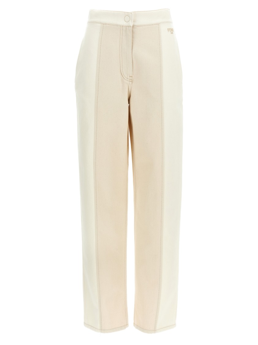 【送料&関税込】Fendi Two-tone Denim Jeans Fendi Two-Tone Denim Jeans in Neutrals | THE LIST