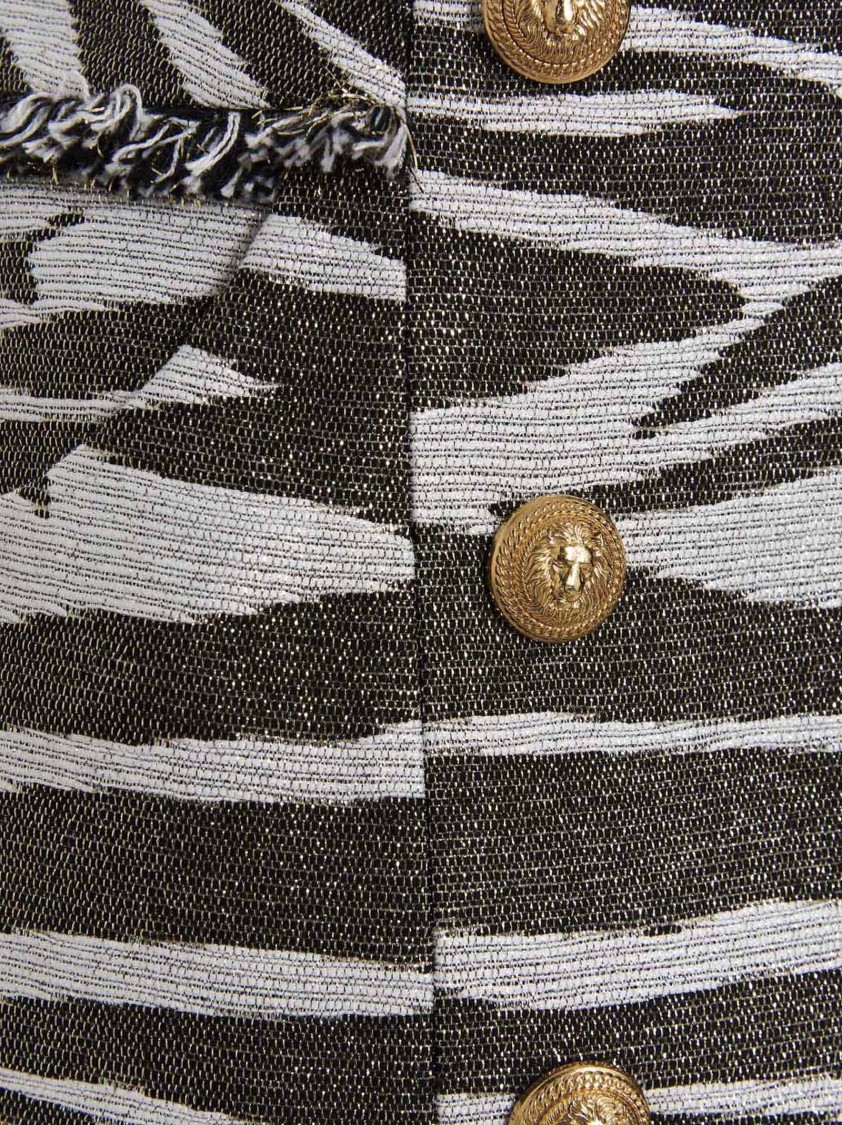 Balmain Lurex Zebra Skirts Multicolor In Black