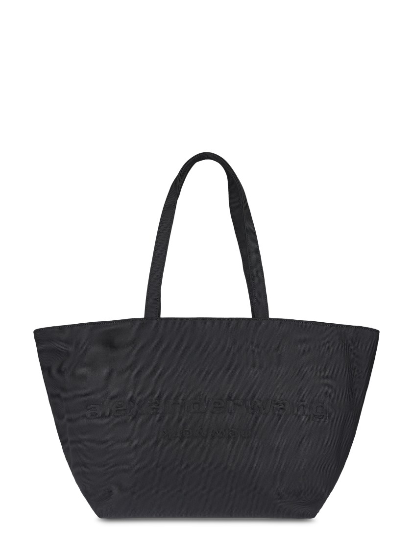 Alexander Wang Structured Black Tote Bag With Subtle Embossed Logo In Black