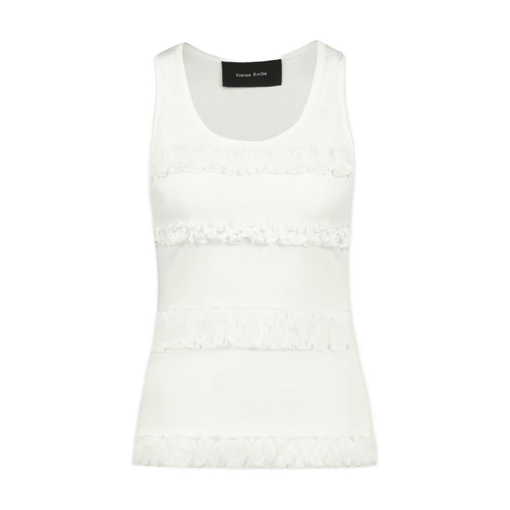 Simone Rocha Ruffle Frill Tank Top In White