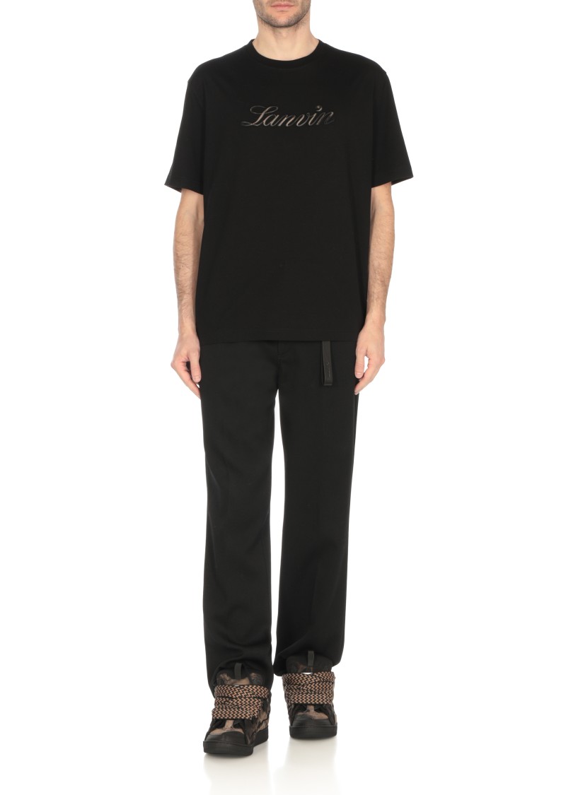 LANVIN LANVIN BLACK CURB SNEAKERS