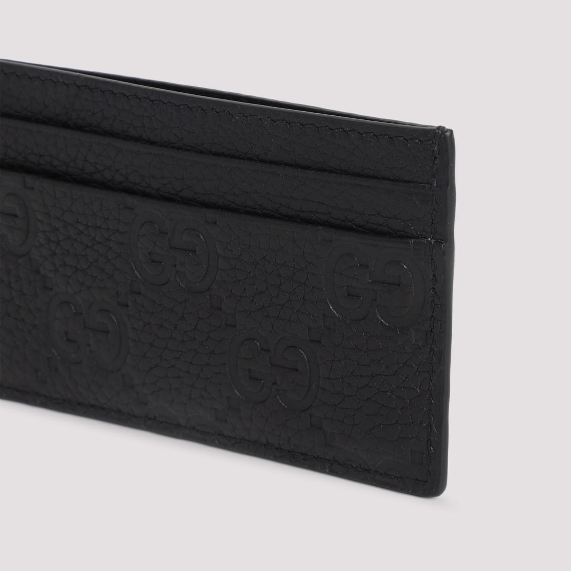 Gucci Imprint Credit Card Case In Black
