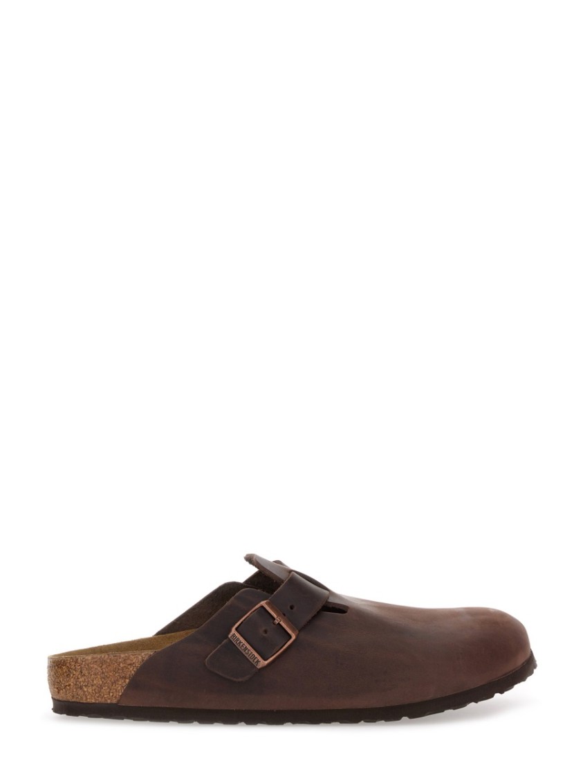 Birkenstock Chocolate Leather Boston Slippers