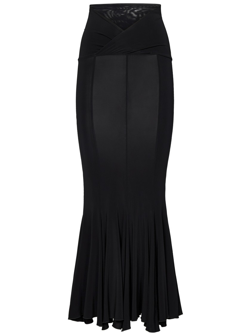 Nensi Dojaka Flared High-waisted Skirt Seam Detailing In Black