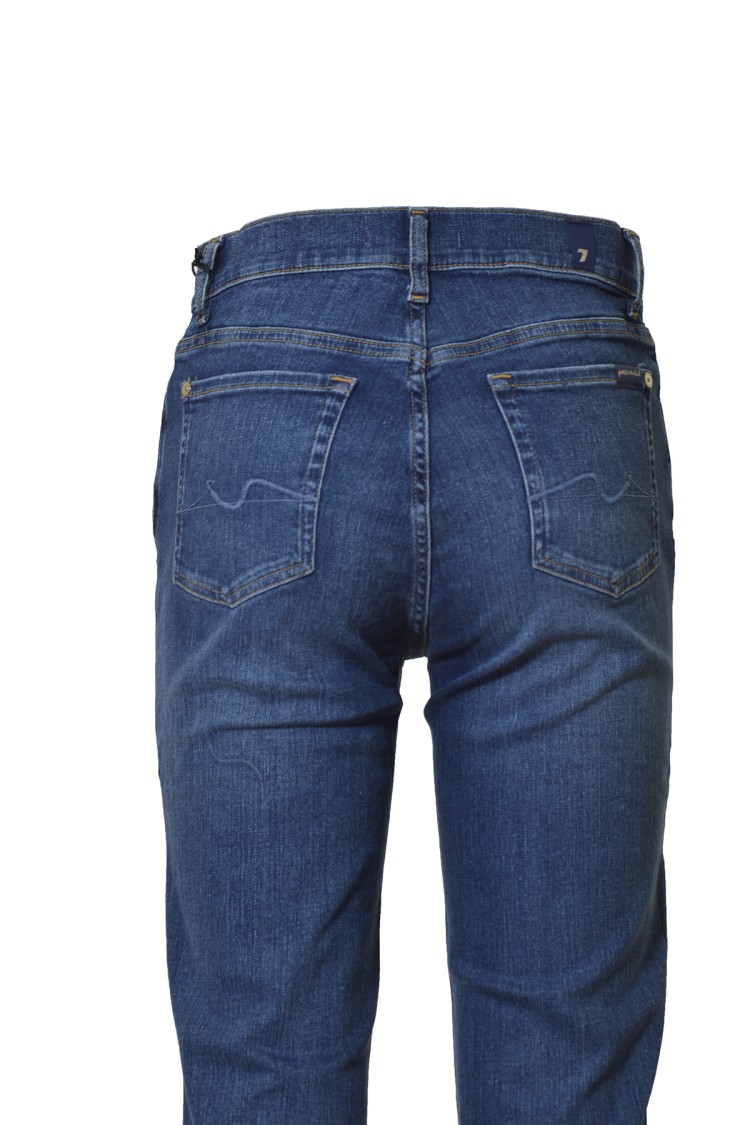 7 For All Mankind Cropped Straight-leg Jeans In Blue