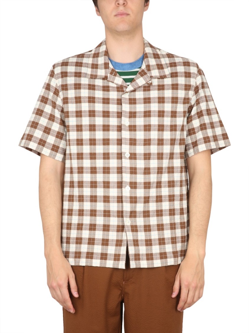 Howlin' Howlin Short-sleeved Checkered Bowling Neck Shirt