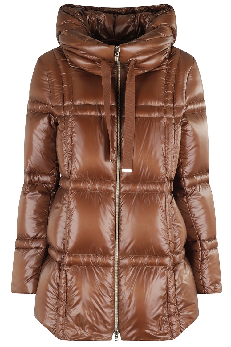 Herno A-shape Trapunti Check In Brown