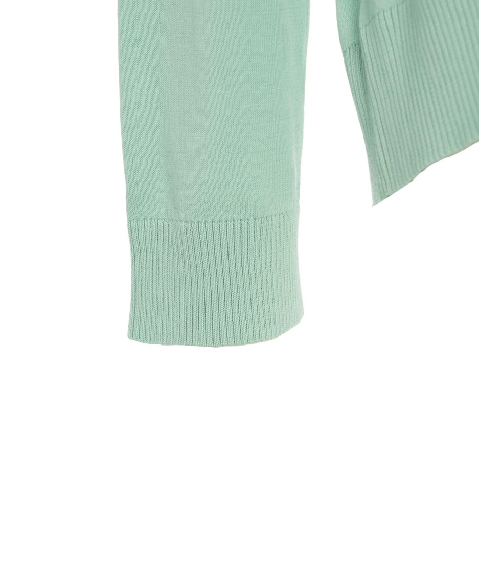 SEMICOUTURE SEMI COUTURE KNIT SWEATER WITH LOGO EMBROIDERY IN RICH GREEN