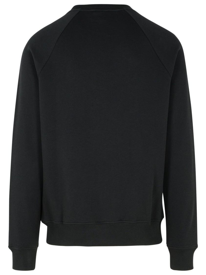 Balmain Logo Cotton Sweatshirt In Black