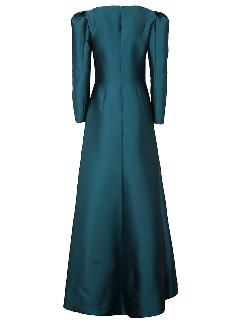 Alberta Ferretti Wrap-style Evening Dress With Bow Detail In Blue