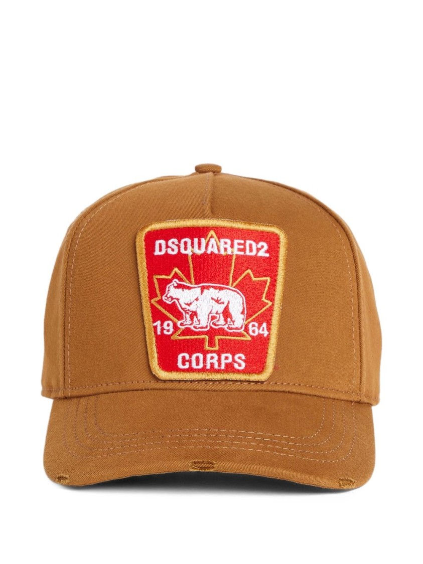 Dsquared2 Brown Cap With Embroidered Logo Patch In Brown