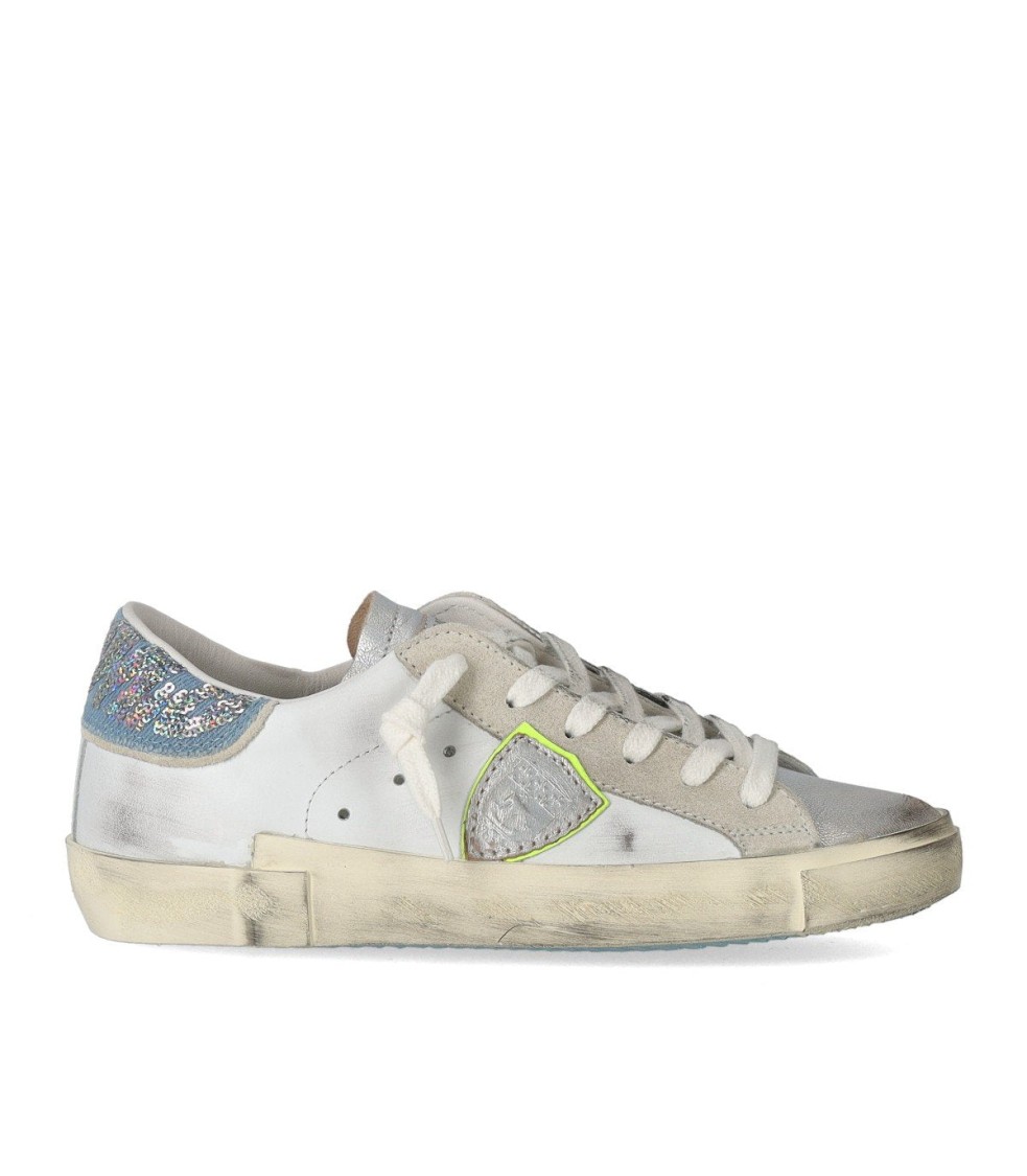 Philippe Model Prsx Metal Sequins White Sneaker In White