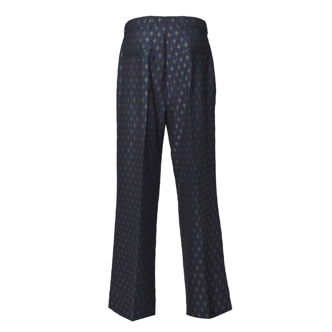 ETRO ETRO BLUE JACQUARD WOOL PALAZZO PANTS