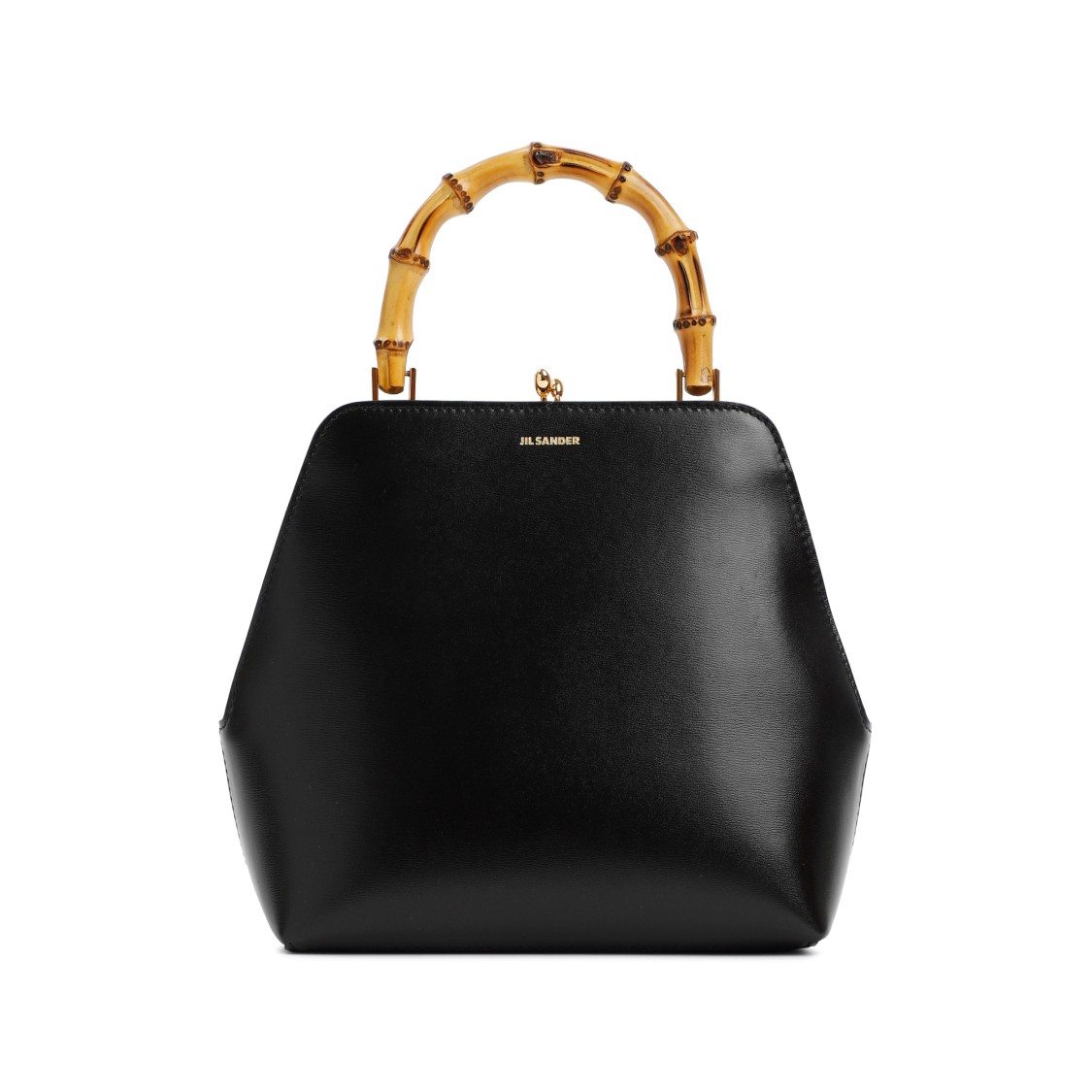 Jil Sander Black Goji Bamboo Square Small Leather Handbag
