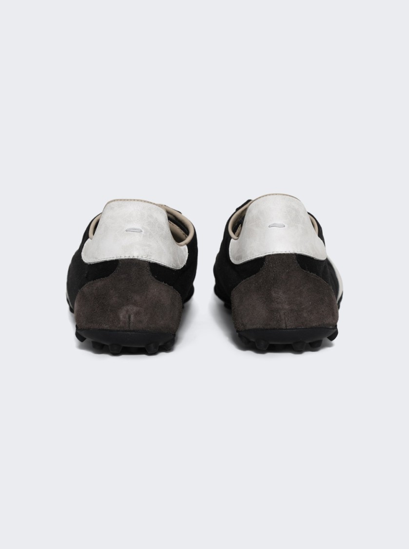 Maison Margiela Sprinters Branded Canvas And Suede Low-top Trainers