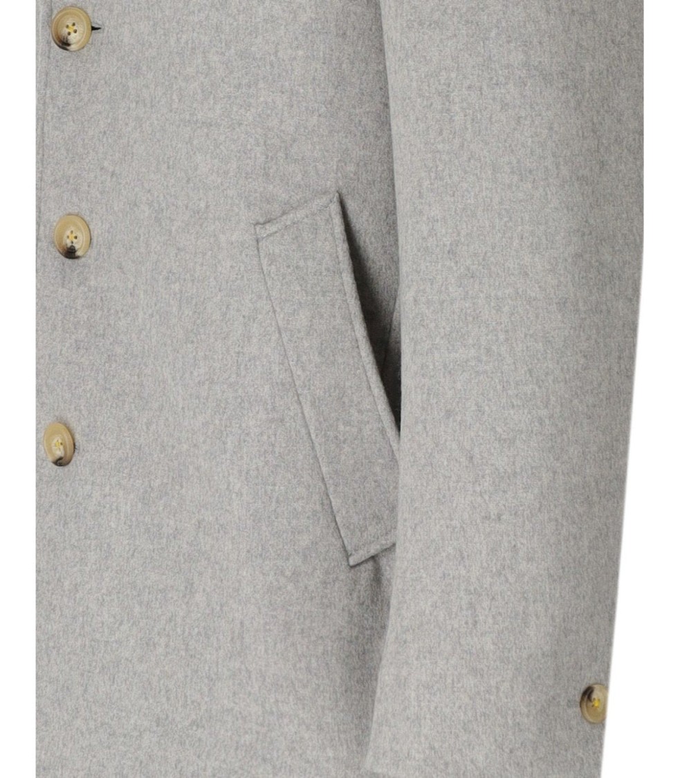 Manuel Ritz Grey Single-breasted Coat In Gray