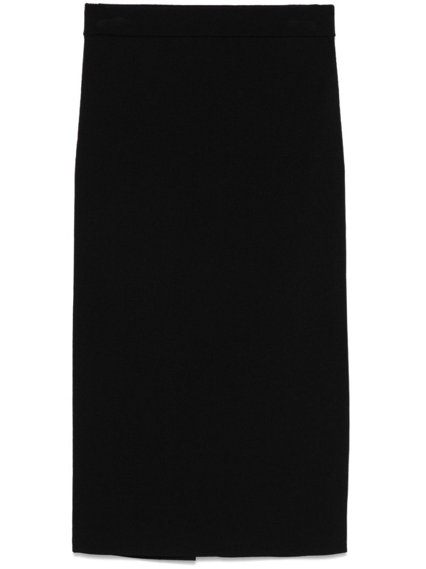 Max Mara Form-fitting Losanna Midi Skirt With Smooth Waistband In Black