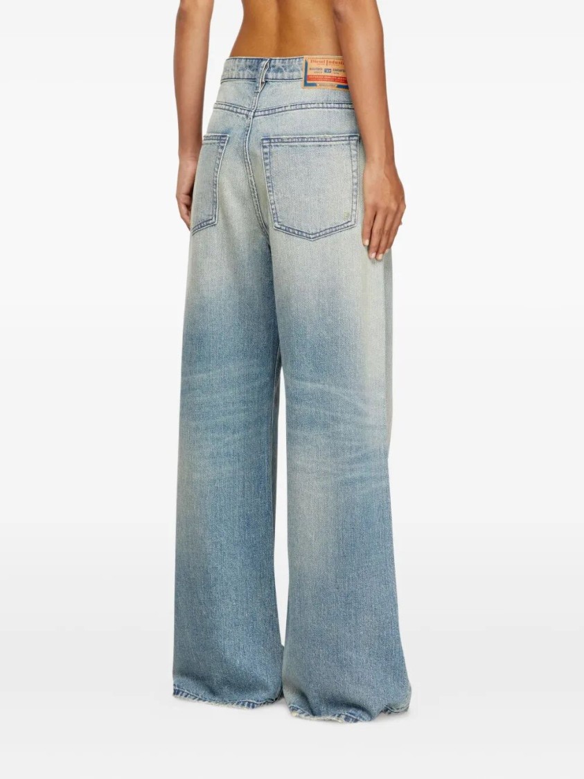 Diesel Jeans Gamba Larga In Blue