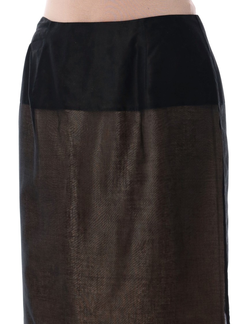 Shop Carven Black Midi Skirt With Back Zip Closure