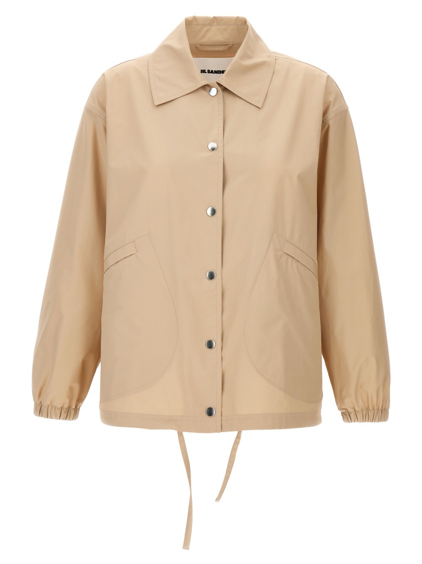 Jil Sander Boxy Light Cotton Jacket In Nude