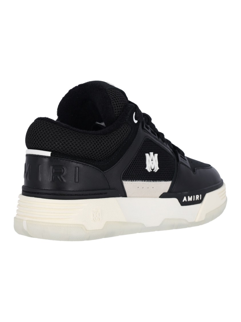 Amiri Black Low Top Sneakers With Logo Patch On The Tongue And Logo Lettering On The Heel In Leather Man In Black