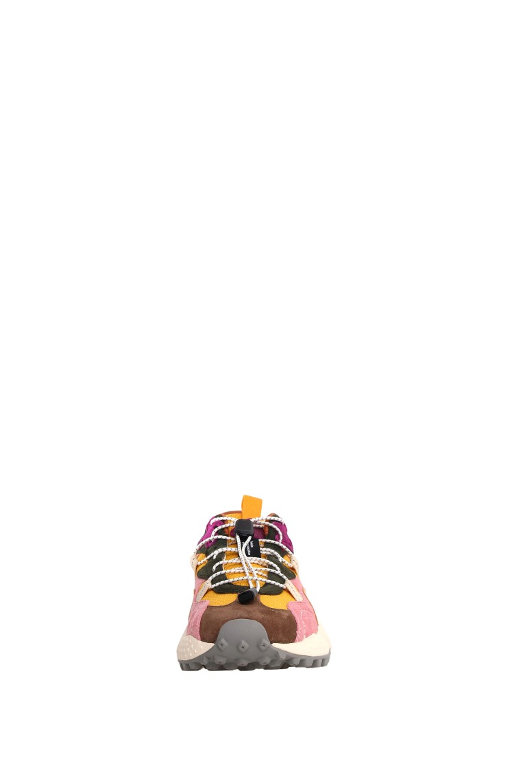 Flower Mountain Dynamic Technical Fabric Sneakers With Multicolored Accents