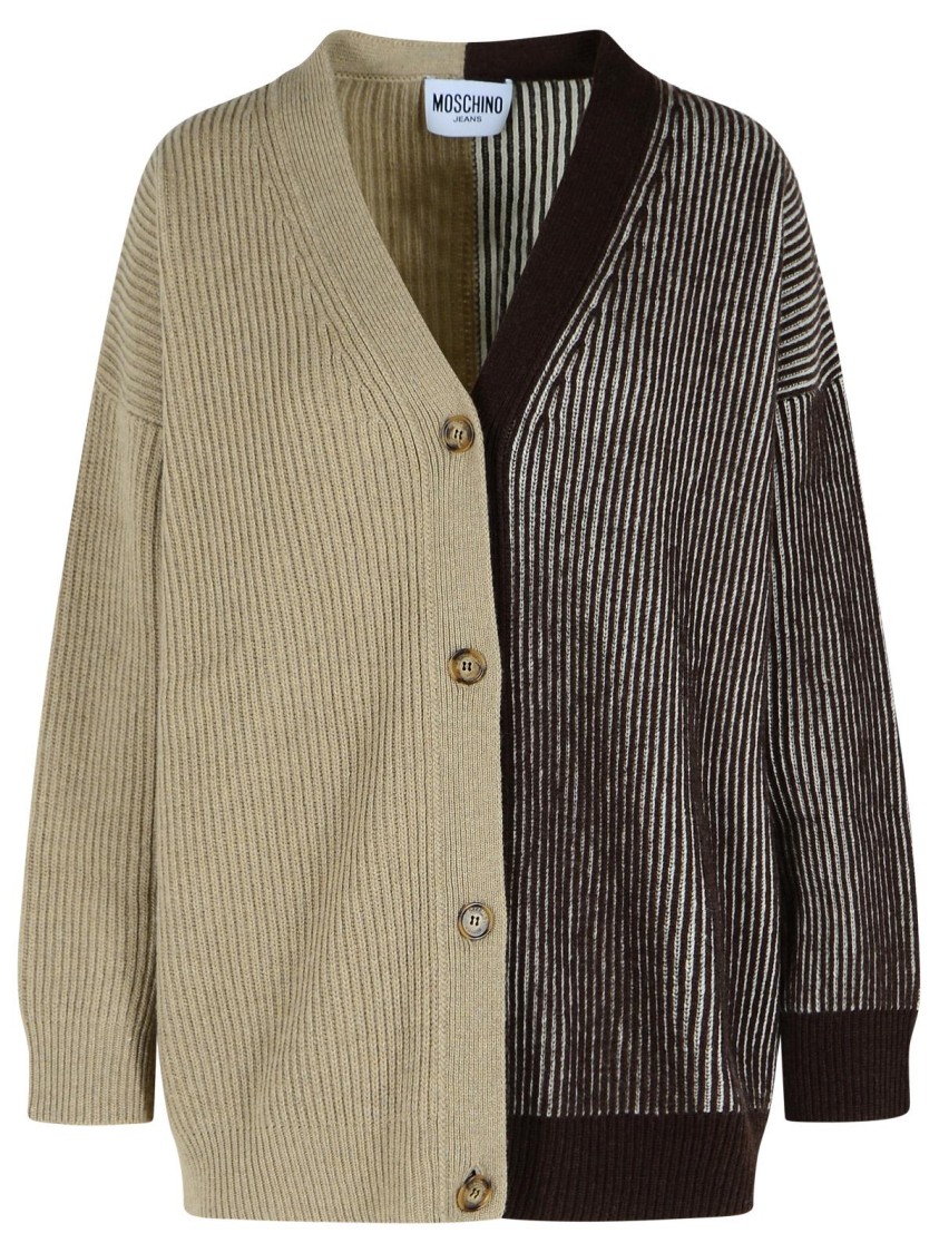 Moschino Jeans Two-tone Cashmere Blend Cardigan