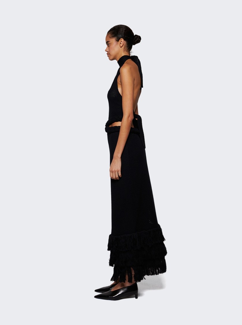 Johanna Ortiz The Unknown Midi Dress Black In Black