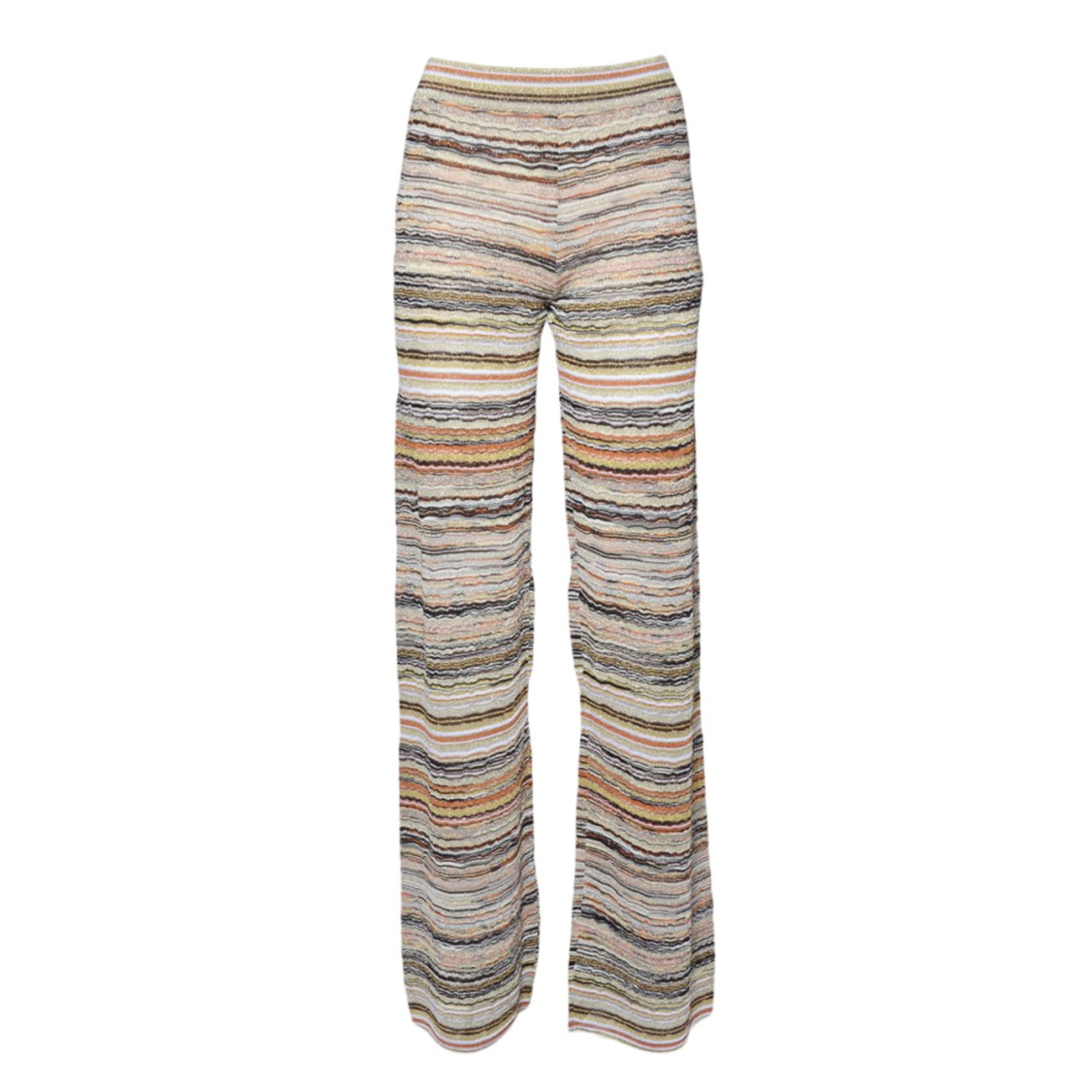 MISSONI MISSONI STRAIGHT TROUSERS IN VISCOSE LAMÉ ORANGE