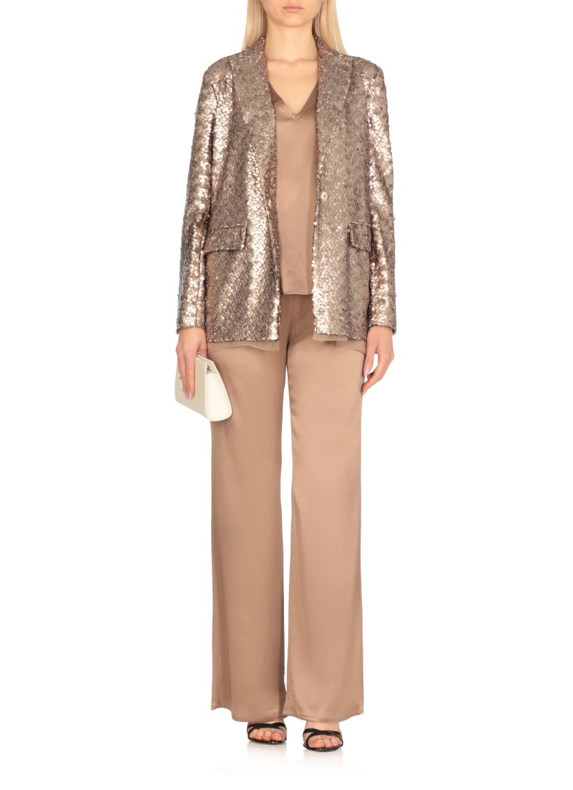 Antonelli All-over Paillettes Gold Blazer