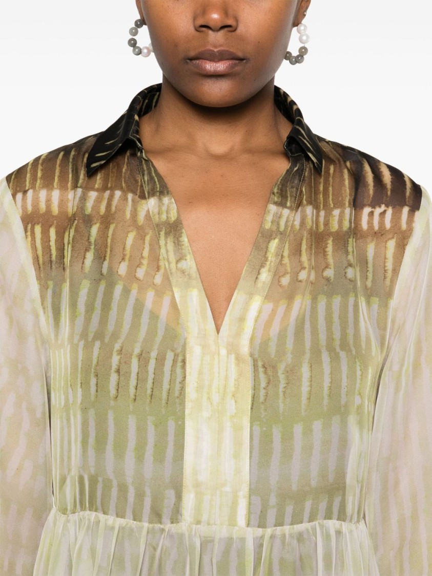 Liu •jo Liu Jo Tiered Mini Dress With Button-down Front