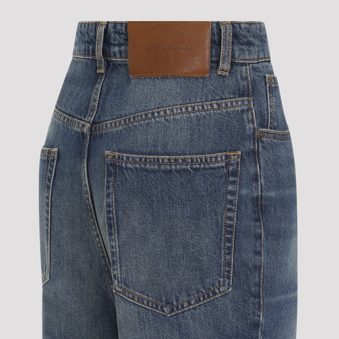 Victoria Beckham Wide Leg Kick Jeans Women In Blue