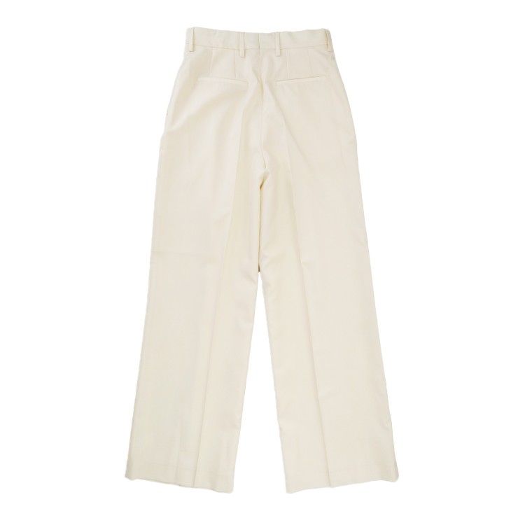 Officine Generale High-waisted Wide Leg Pants With Double Pleats In White