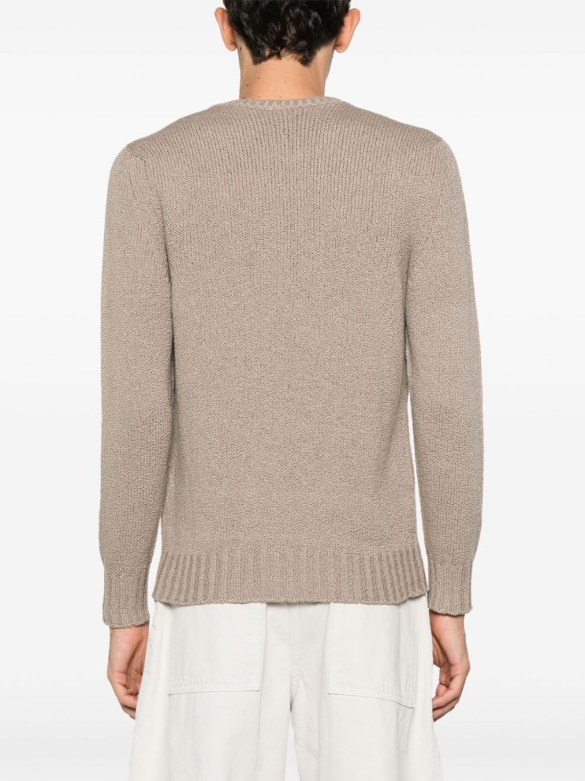 Drumohr Crew Neck Knitted Sweater In Neutrals