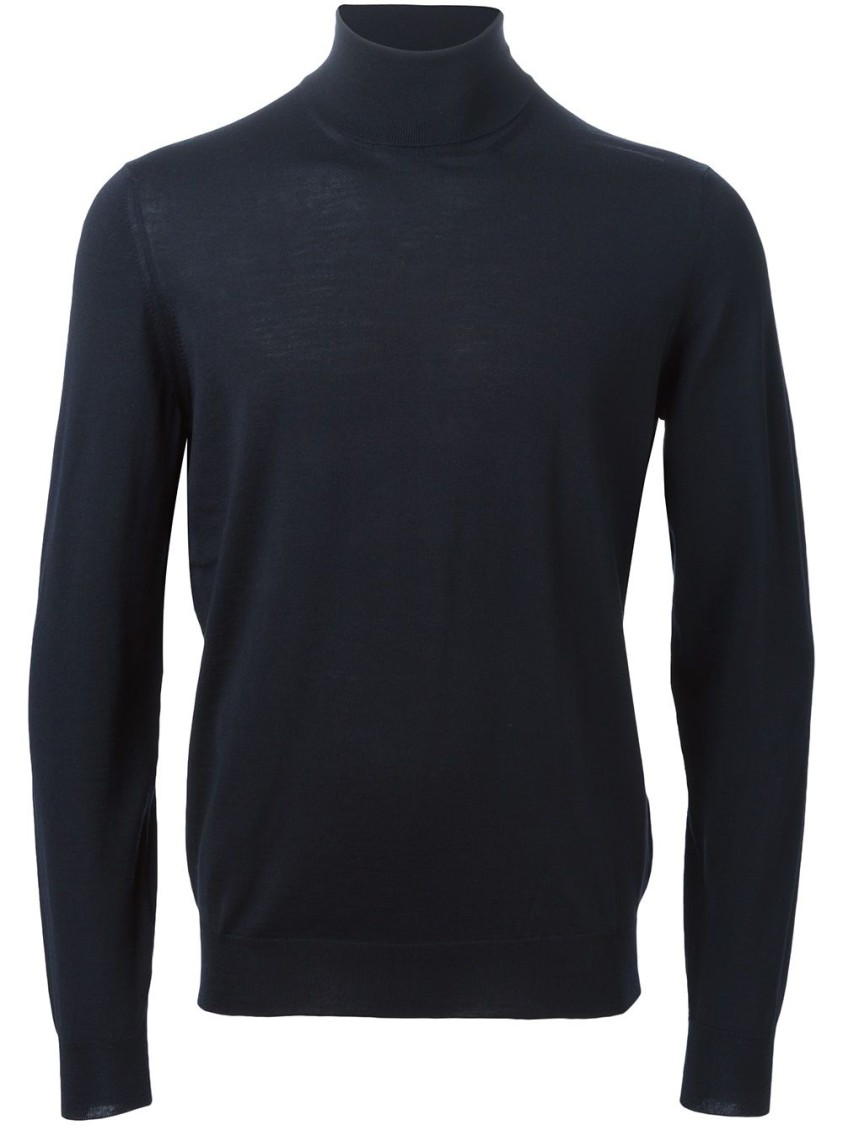 Drumohr Turtleneck Merino Wool Sweater With Ribbed Edge