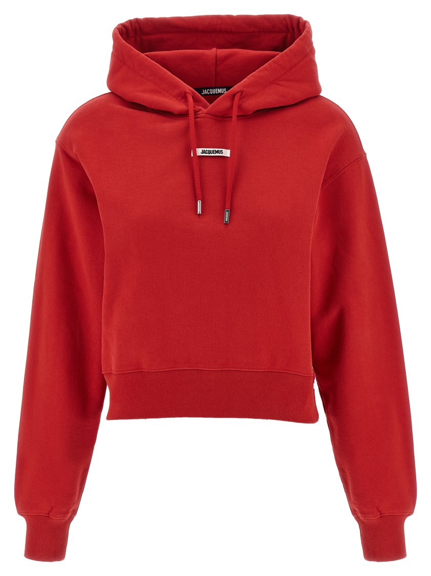 Jacquemus Hoodie With Logo Patch In Red