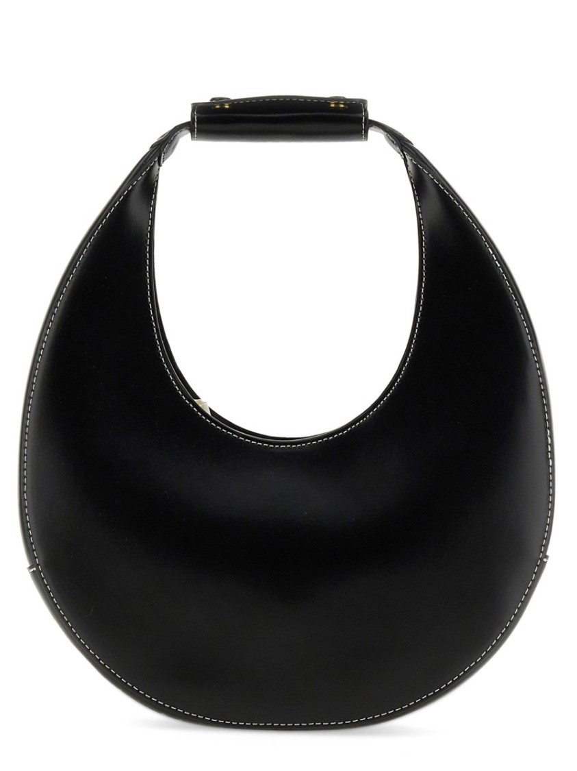 Staud Crescent-shaped Black Leather Handbag