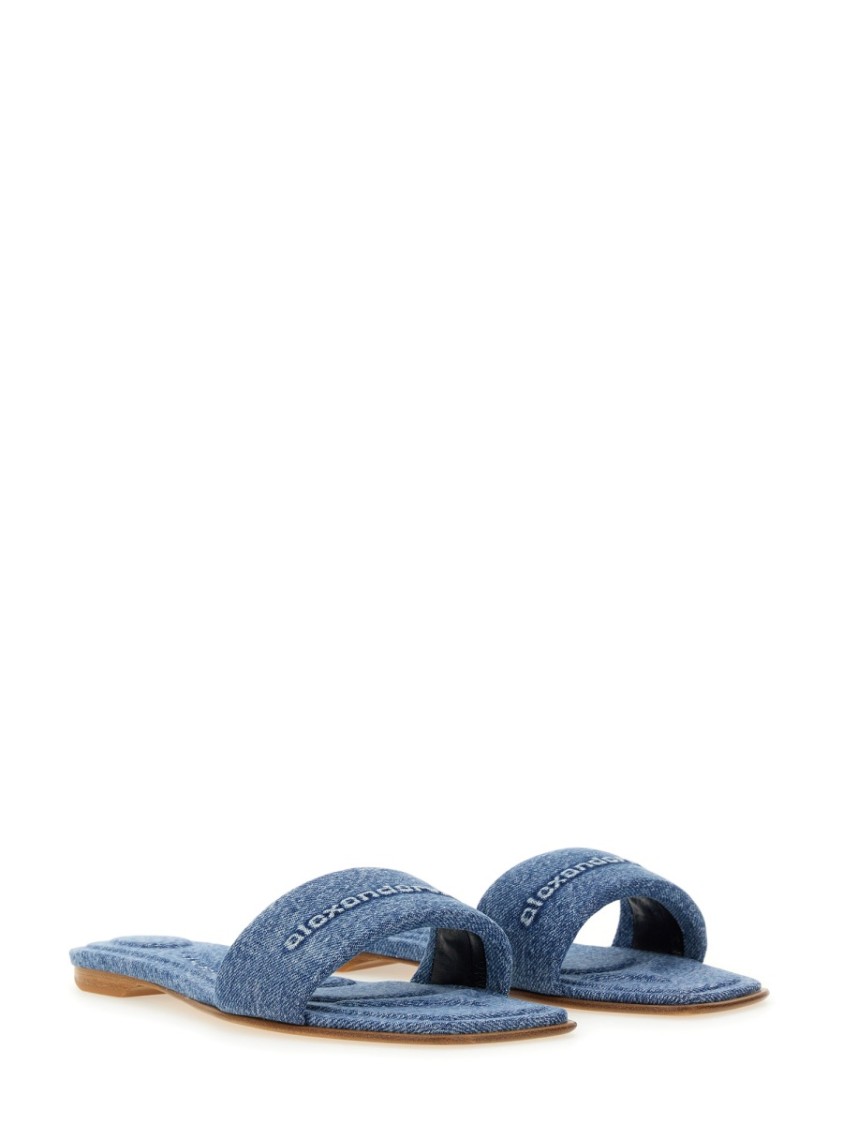 Alexander Wang Vy Pool Sandal In Denim In Blue