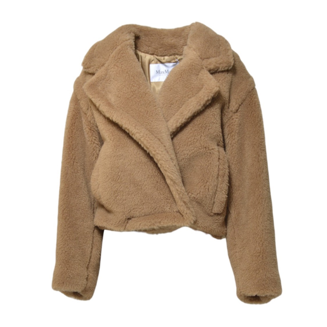 Max Mara Gardone Teddy Cropped Coat In Brown