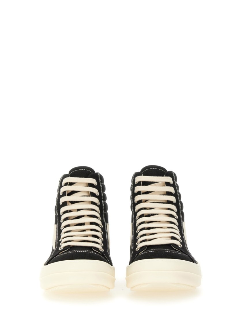 Rick Owens Drkshdw Drkshdw By Rick Owens High-top Sneakers With Calf Leather Accents In Black