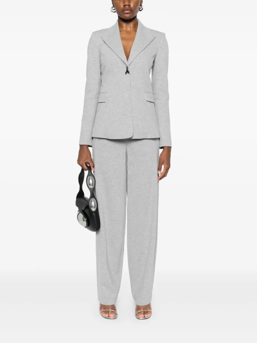 Patrizia Pepe Tailored Blazer With Sharp Lapel In Gray