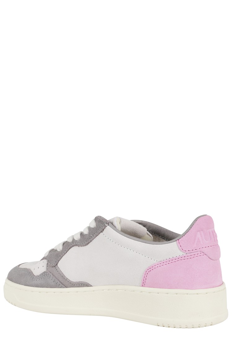 Shop Autry Medalist Light Grey Suede Sneakers In White