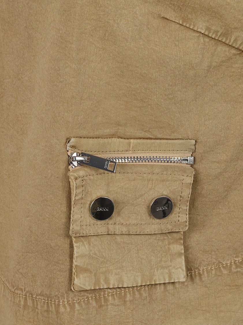 Ganni Relaxed-fit Sleeveless Top With Cropped Hem In Neutral
