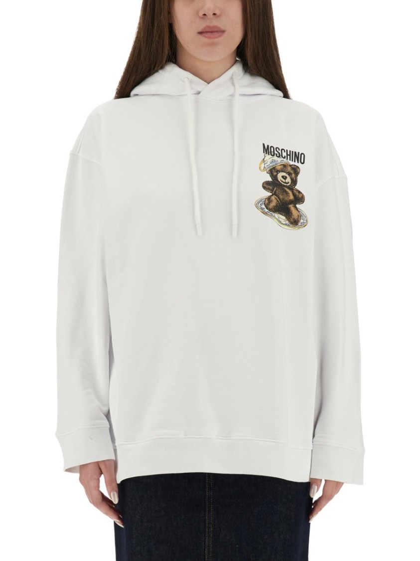 Moschino Couture Sweatshirt With Teddy Print In White