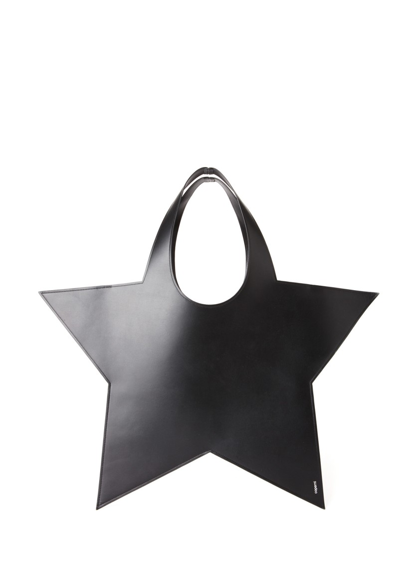 Shop Coperni Star-shaped Black Leather Tote Bag