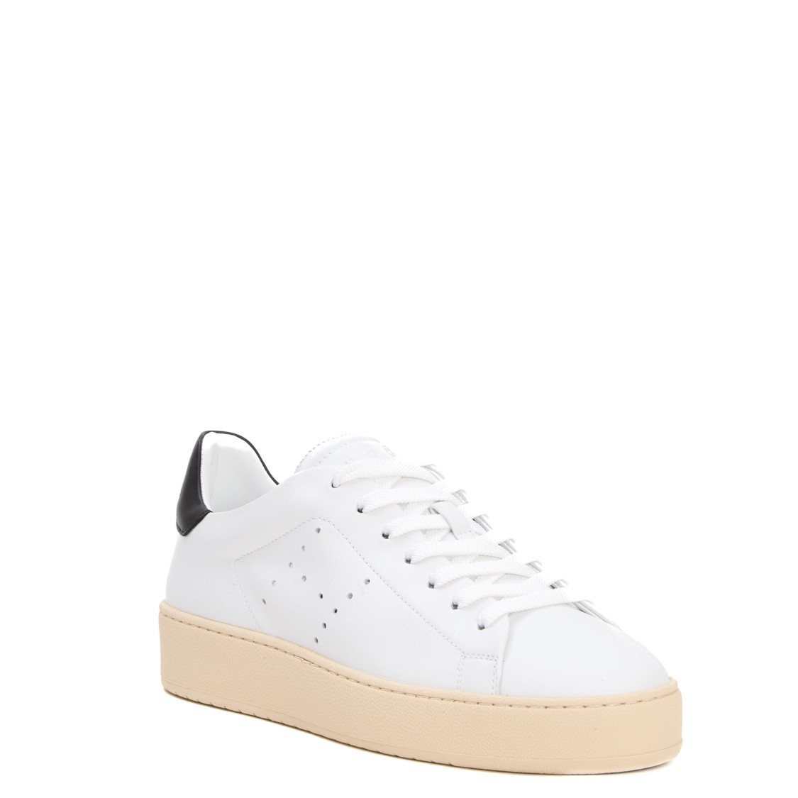 Hogan New White Leather Cassette Black Spoiler Sneakers In White