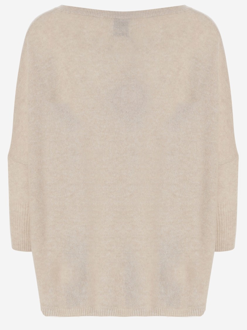 Allude Wool Blend Pullover With Rhinestones And Studs In Neutrals