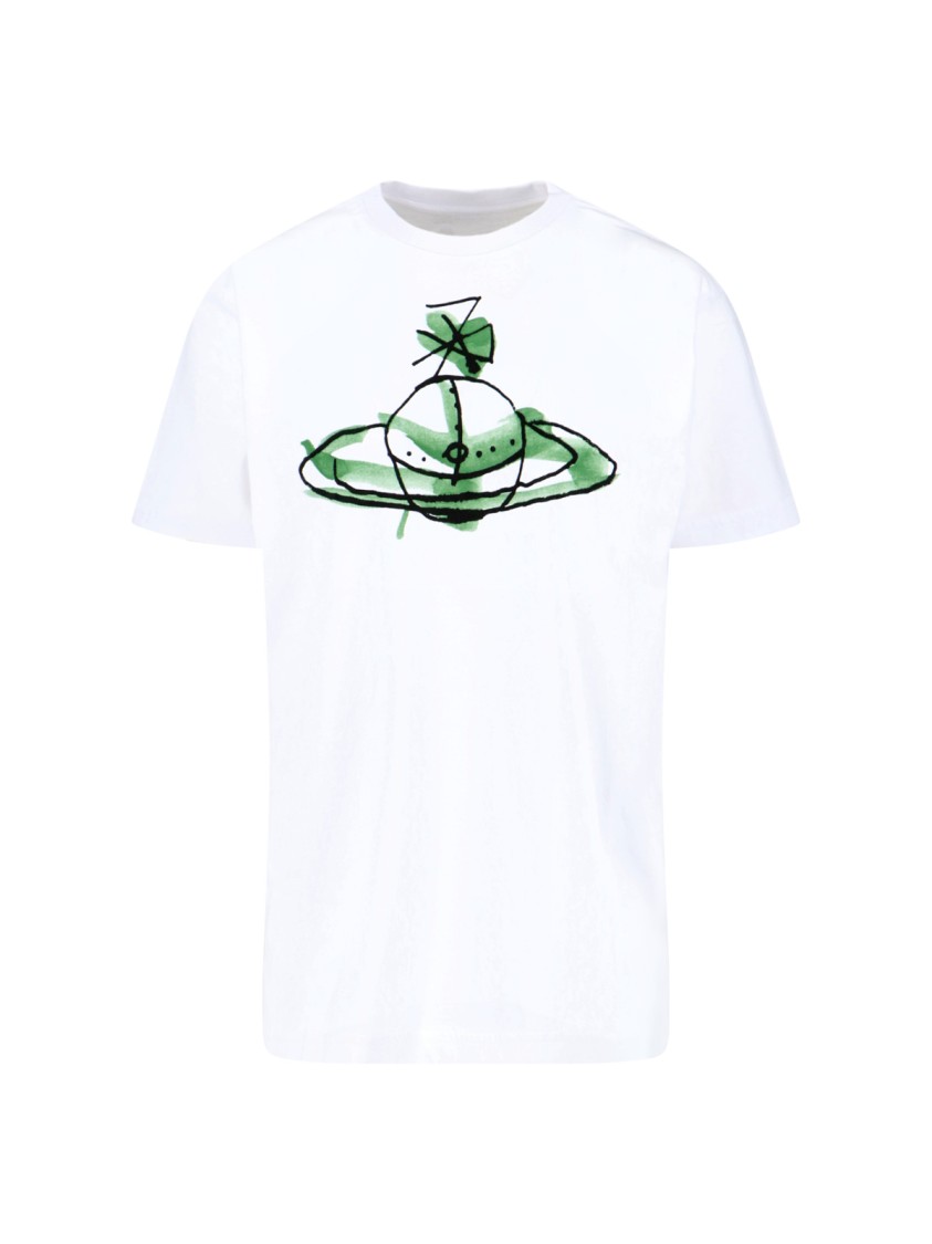 Vivienne Westwood Orb Printed Crewneck T-shirt In White
