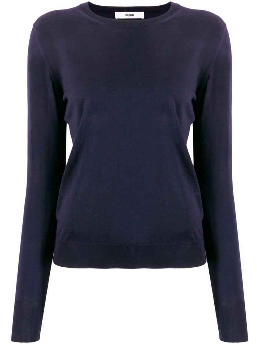 Roberto Collina Ultra-fine Merino Wool Sweatshirt In Blue