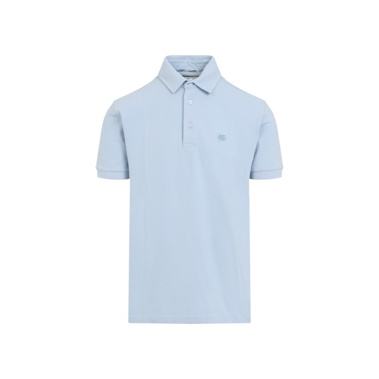 【送料&関税込】Etro roma Polo Shirt In Light Blue Cotton ETRO Roma Pegaso-embroidered Polo Shirt | Blue | FARFETCH